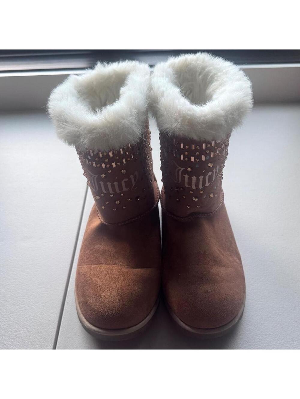 Juicy Couture Rhinestone Faux Fur Winter Boots